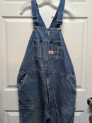 Macacão masculino vintage Roundhouse tamanho 40X28 azul grunge Rockabilly  - Imagem 1 de 4