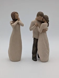 Willow Tree Susan Lordi Joy & Promise Embracing Couple Figurines 2003 Lot Of 2 - Picture 1 of 6