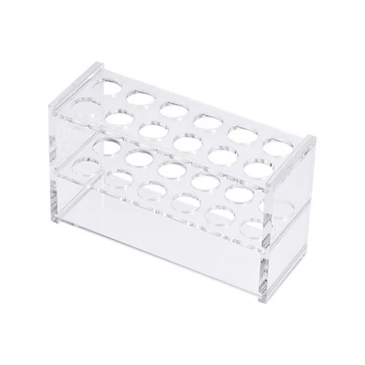 Acrylic Test Tube Holder Rack 2x6 Wells for 10ml Centrifuge Tubes Clear New - Image 1 of 4