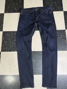 GAP 1969 Kaihara Japanese Selvedge Dark Denim Jeans Mens 38x36 Slim - Picture 1 of 11