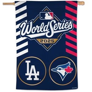 2025 World Series 28x40 Banner Los Angeles Dodgers Toronto Blue Jays - Picture 1 of 1