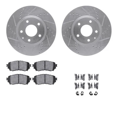 For Mazda 6 14-15 eLINE Series Drilled & Slotted Front Brake Kit w Ceramic Pads - Imagem 1 de 4