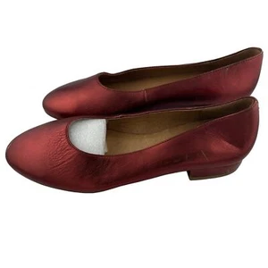Madewell Red Foil Leather Ballet Flats Size 7M - Picture 1 of 7