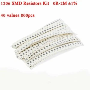 40 Values 800pcs 1206 SMD Chip Resistor Assortment Kit 0 Ohm to 2M Ohm ±1% - Picture 1 of 3