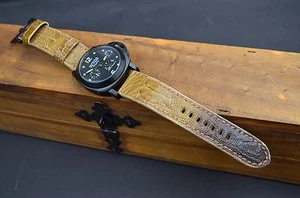 PULSERA RELOJ 26 24 22MM AUTÉNTICO PATA DE AVESTRUZ MARRÓN NUEZ DE PARED PARA PANERAI MA STRAP - Imagen 1 de 12