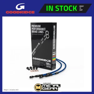 Braided Brake Line Blue Front for HONDA CRF 230 F 2015 - Picture 1 of 2