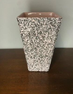Vintage Shawnee Pottery Vase/ Planter Pink & Black Lava Glaze - Image 1 of 3