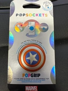 PopSockets Phone Grip Stand Marvel Metal Domed Captain America POPGRIP Popsocket - Photo 1 sur 6