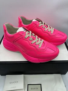 Gucci Rhyton women’s low-top leather sneakers Hot pink EU 38.5 US 8.5 $790 - Picture 1 of 15