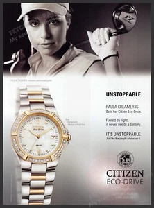 Citizen 2000s Print Advertisement 2008 Watch Paula Creamer Golfer - Picture 1 of 1
