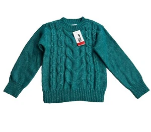 EPIC THREADS Girls Festive Sparkle Teal Holiday Sweater Size 6 Knit Pullover NWT - Picture 1 of 6
