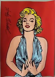 Andy Warhol - Disegno ad acquerello su carta - Marilyn Monroe - Firmato - Foto 1 di 5