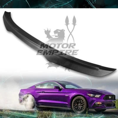 Matte Black Real Carbon Fiber Rear Spoiler For 2015-2021 Ford Mustang GT Style - Image 1 of 3