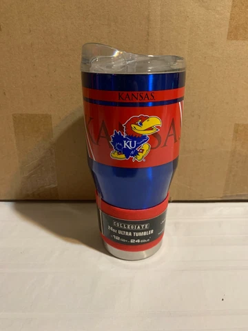 Kansas Jayhawks NCAA 24oz Tumbler Cup Mug Boelter Brands New Cover