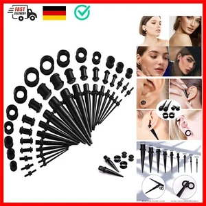 MCSQK 50 stück Dehnstäbe Tunnel Set, Ohr Plug 1.6-10mm mit Silikon Ohr Tunnel... - Bild 1 von 8