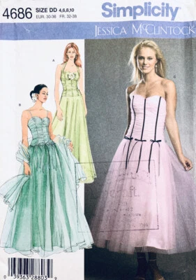 Simplicity Pattern 4686 | Misses Dress in 2 Lengths & Shawl | Size 4 6 8 10 - Image 1 of 2