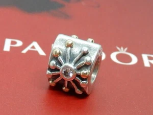 Pandora Sterling Silver with 14K Gold and Clear Zirconia Star Bead - 790188CZ - Picture 1 of 10