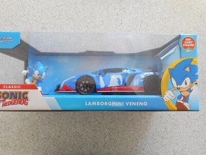 JADA 1:24 DIE CAST CAR VEHICLE SONIC THE HEDGEHOG & LAMBORGHINI VENENO - Picture 1 of 8