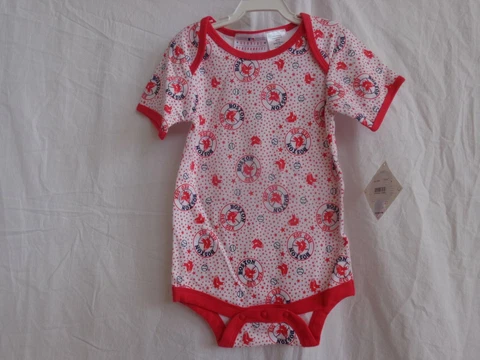 Boston Red Sox Baby Infant Creeper Sleeper 3 Snap Inseam (Ball & Star) NWT #2500 Cover