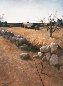 Andrew Wyeth: The Stone Fence 22x30 Archival Quality Fine Art Print - Picture 1 of 1