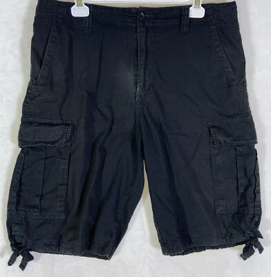 Pantalones Cortos Airwalk Cargo Para Hombres 34 Negros Ripstop Patinador Táctico Utilitario Años 90 *leer Foto 1 de 4