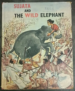 LIBRO DE CUENTOS INFANTILES VINTAGE DE LA INDIA: SUJATA Y ELEFANTE SALVAJE DE SHANKAR 1970 ENG - Imagen 1 de 8