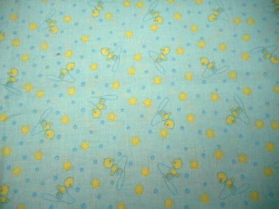Baby Fabric 1 Yard Yellow Toy Duck Star Dot Blue Precious Moments Cotton 2003 C - Image 1 of 2