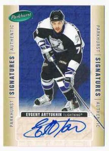 2005-06 PARKHURST SIGNATURE AUTHENTIC EVENY ARTYUKHIN AUTO TAMPA BAY LIGHTNING