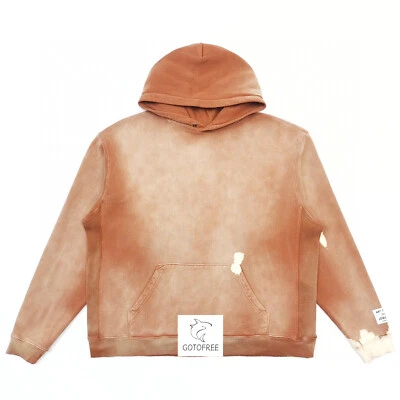 GOTOFREE MENS WOMENS HOODIE GDEPT OVERSIZE FIT LOOPBACK COTTON JERSEY RICH BROWN - Image 1 of 4