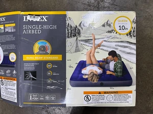 Intex 10 inch Queen Single High Air Mattress OPEN BOX BLUE - Picture 1 of 1