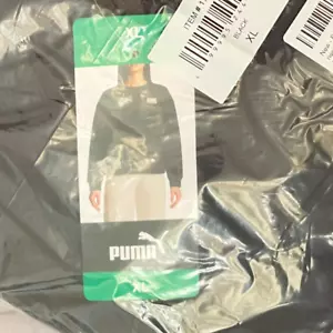 PUMA Women's Fleece Crewneck Sweatshirt Badge Black XL - NEW - Picture 1 of 3