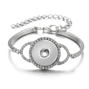 New Women Drill Snap Chain Bracelet Fit 18mm Chunk Charm Button Jewelry - Picture 1 of 2