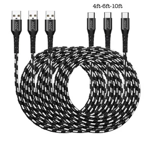 3Pack USB C Cable FAST Charger Cord for Motorola Edge, One 5G Ace, Moto G Stylus - Photo 1 sur 10