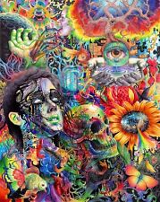 Trippy Psychedelic Art Fabric Poster 21 x 13/" T53