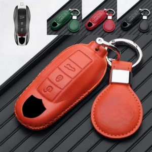 Funda de cuero genuino para llave de coche para Porsche Cayenne 92A Panamera 970 Boxster  - Imagen 1 de 10