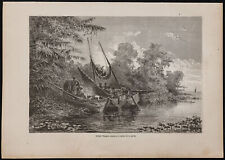 1867 - Indians Tapuyas (Pira-Tapuya) - engraving antique - Amazonia Brazil