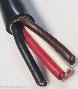 Trailer Light Cable Wiring Harness 14-4 14 Gauge 4 Wire Jacketed Blk ROUND USA - Picture 1 of 1