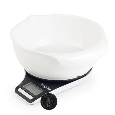 Salter Digital Kitchen Scale Mixing Bowl Jug 1.2 L Easy Pour For Baking/Cooking - Image 1 of 4
