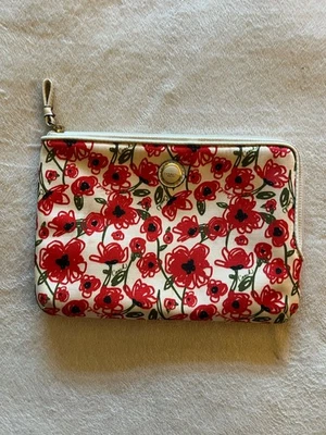 Coach Satin Poppy Design Glam Tablet iPad Case 9”x 6” Padded 1”wide Inner Pocket - Image 1 of 4