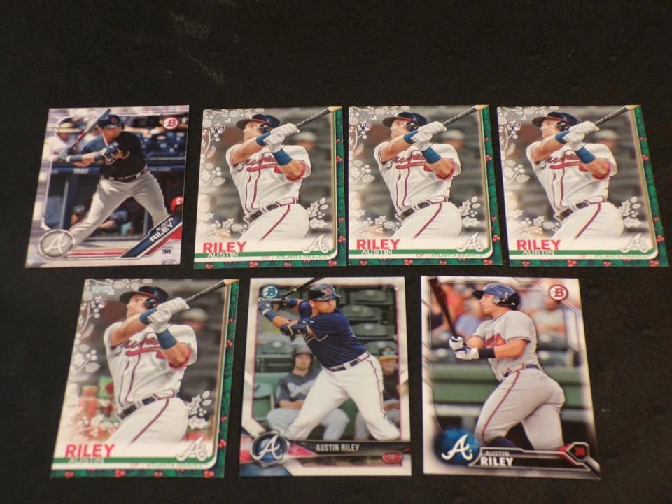 2016-2019 Bowman-Chrome-Topps lot of 7 AUSTIN RILEY RCs Rookie! BRAVES! - Image 1 of 1