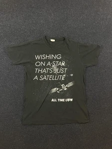 All Time Low Shirt Mens Small Black Satellite Lyric Band Rock Music Graphic Tee - Picture 1 of 7
