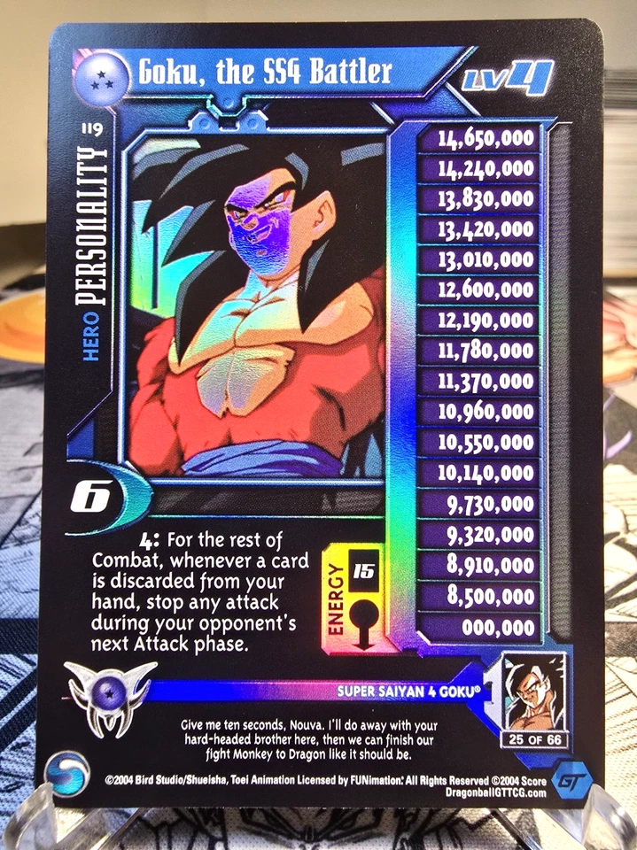 DBZ CCG DRAGON BALL Z GT GOKU THE SS4 BATTLER LV4 #119 LIMITED FLAT FOIL NM/DM - Image 1 of 3