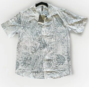 Camisa informal pequeña GIRUNS para hombre playa hawaiana manga corta abotonada azul desteñida - Imagen 1 de 8