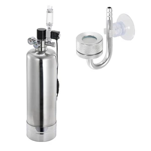 2L Stainless Steel Cylinder + Aquarium CO2 Generator System + Valve+2M Hose - Picture 1 of 12