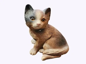 Sandra Brue Vtg 1984 Sandicast Sit Kitten Calico Figurine Hand Painted 6" Tall - Picture 1 of 7