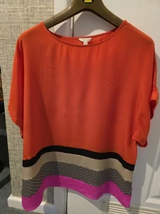 Classy MONSOON 100% silk top/ Blouse. Size Large. UK16. In red,black, pink. - Picture 1 of 5