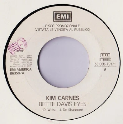 Kim Carnes / Kate Bush - Bette Davis Eyes / Sat In Your Lap (7", Promo) - Image 1 of 4