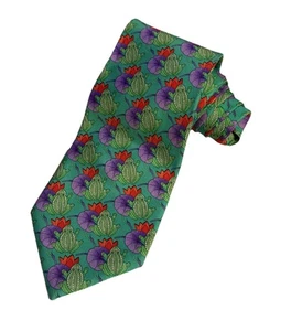 Vintage Leonard Paris Men’s Silk Tie Floral Print Frogs On Lily Pad MSRP $245  - Picture 1 of 5