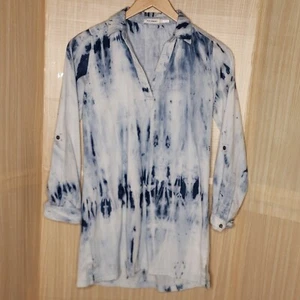 Blu Pepper Damen blau Batik Baumwolle Tunika Small - Bild 1 von 7