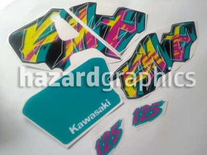 KAWASAKI Kmx 125 200 Graphics Kit Decal Set - Black Model (1995) - Picture 1 of 1